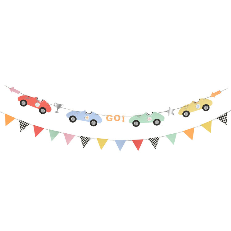 Race Car Garland, 6 Foot Long Race Car-Themed Garland by Meri Meri - Cohasset Party Supply