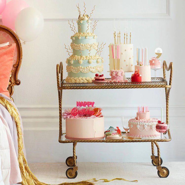 Gold Dipped Twisted Candles, Set of 16 Large White Birthday Candles with a Gold Dipped Twisted Finish - Cohasset Party Supply