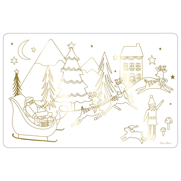 Christmas Coloring Placemats, Set of 8 Christmas Coloring Pages in 2 Designs by Meri Meri