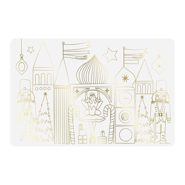 Nutcracker Coloring Placemats, Set of 8 Christmas Coloring Pages in 2 Designs by Meri Meri