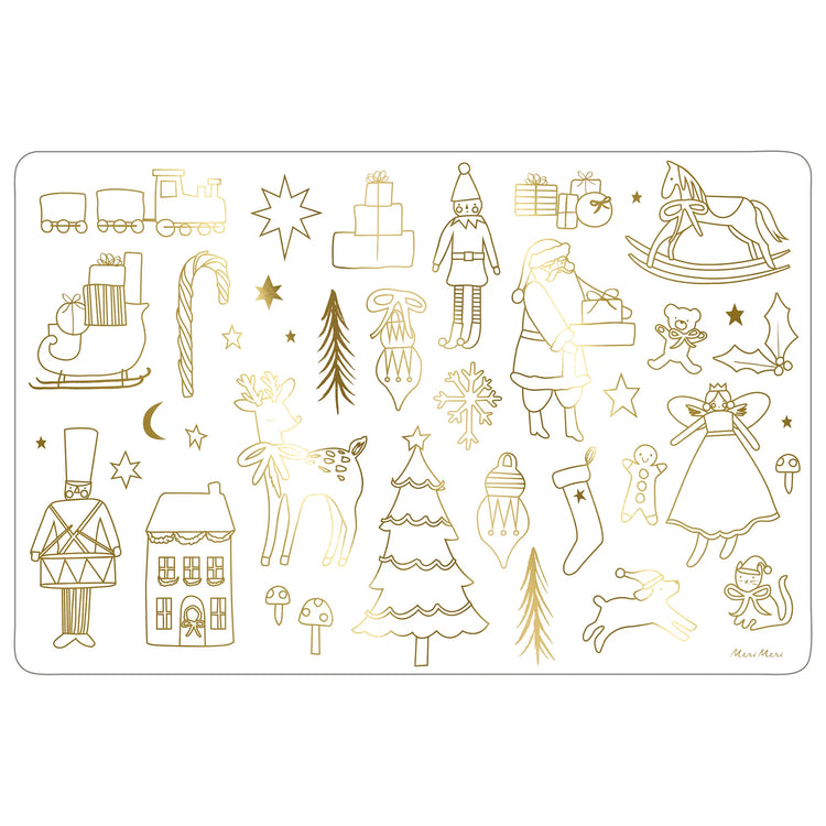 Christmas Coloring Placemats, Set of 8 Christmas Coloring Pages in 2 Designs by Meri Meri