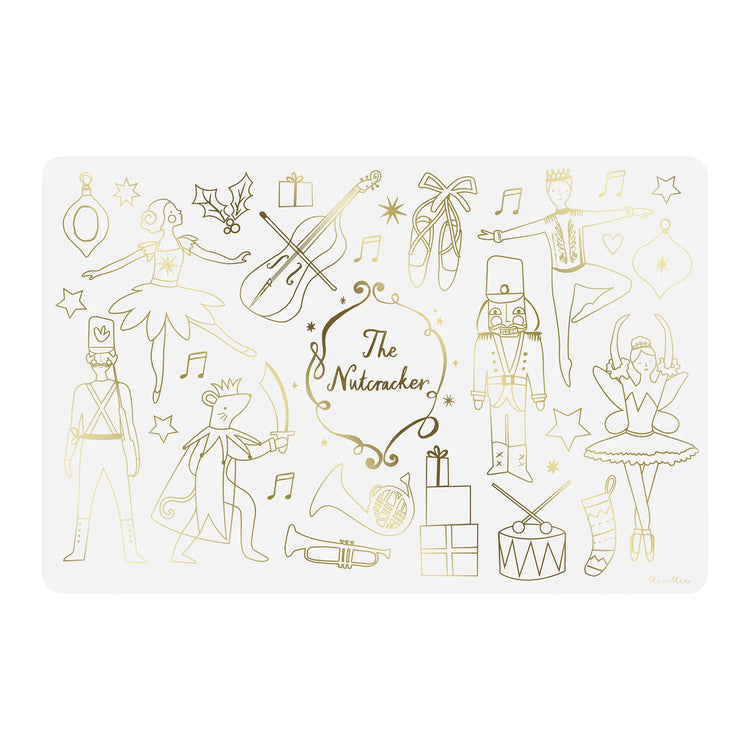 Nutcracker Coloring Placemats, Set of 8 Christmas Coloring Pages in 2 Designs by Meri Meri
