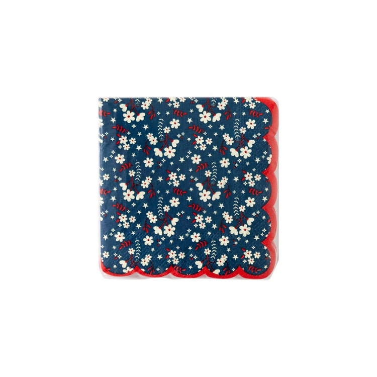 My Mind’s Eye - PLTS368i-MME - Liberty Floral Scallop Cocktail Napkin - Cohasset Party Supply