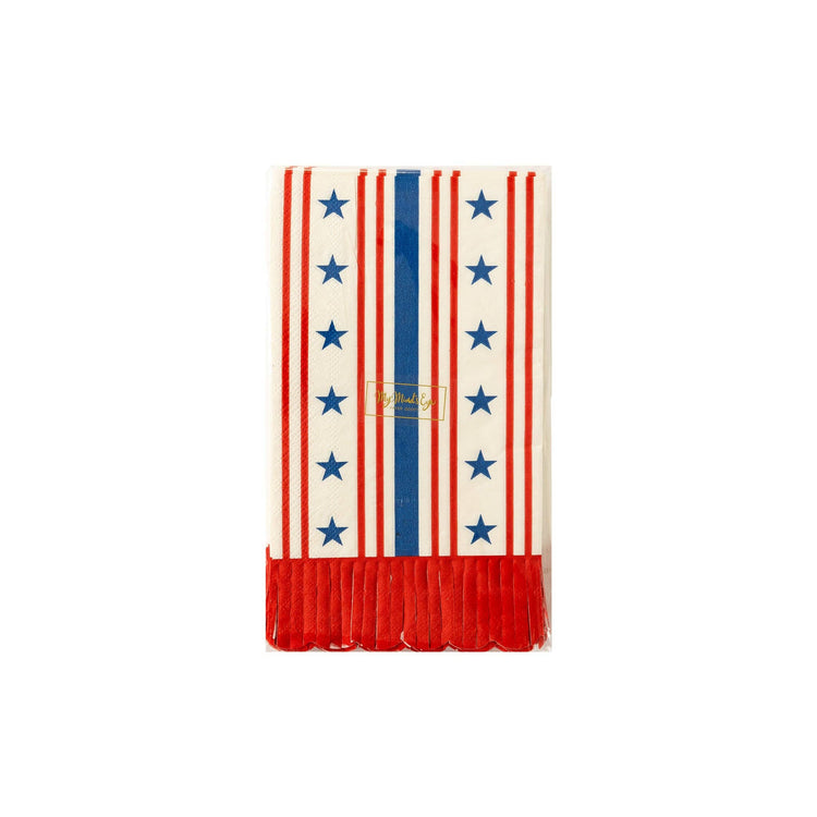 My Mind’s Eye - SSP932 - Stars and Stripes Scallop Dinner Napkin - Cohasset Party Supply
