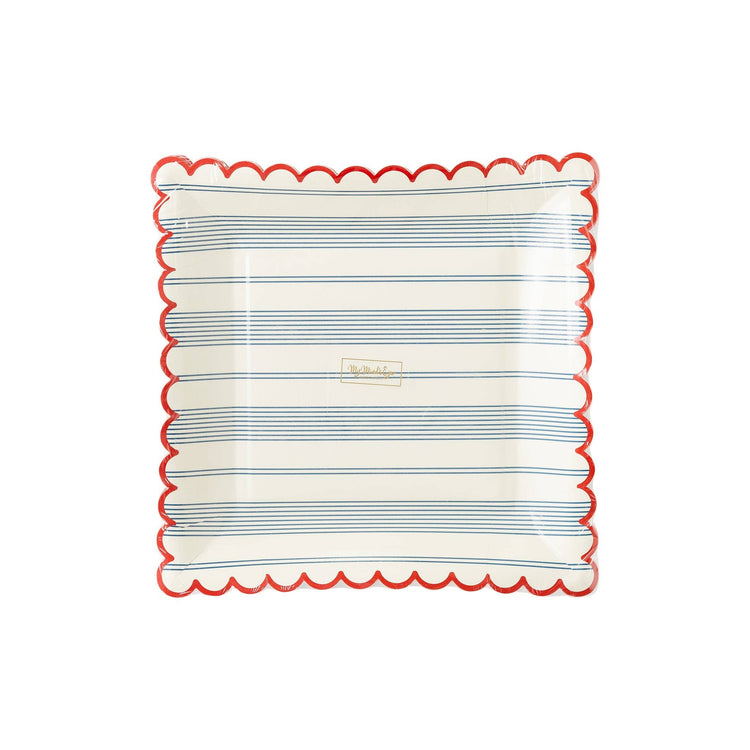 My Mind’s Eye - HAM942 - Striped Scallop Plates - Cohasset Party Supply