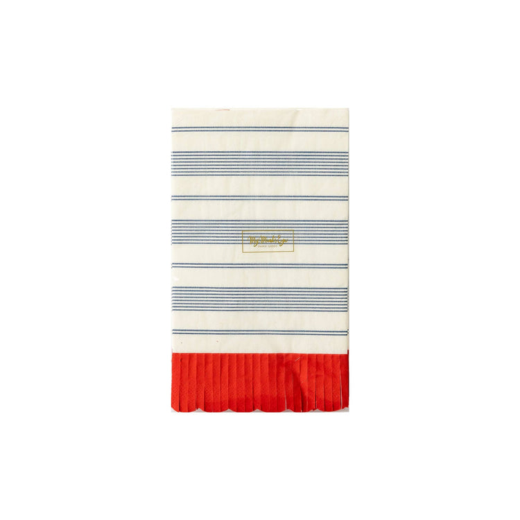 My Mind’s Eye - HAM935 - Striped Scallop Dinner Napkin - Cohasset Party Supply