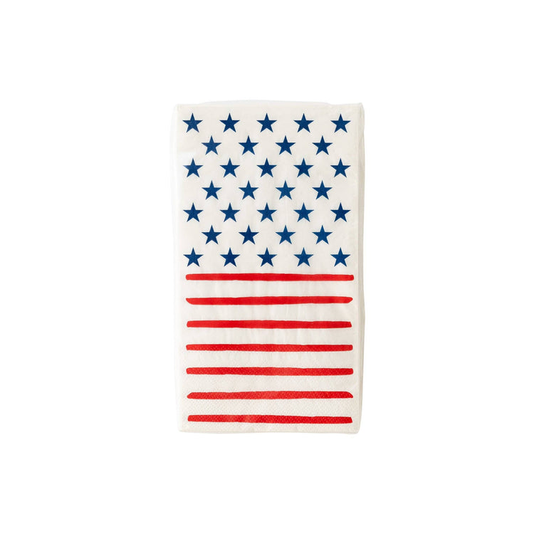 My Mind’s Eye - PLTS364o-MME - Stars & Stripes Paper Guest Towel Napkin - Cohasset Party Supply