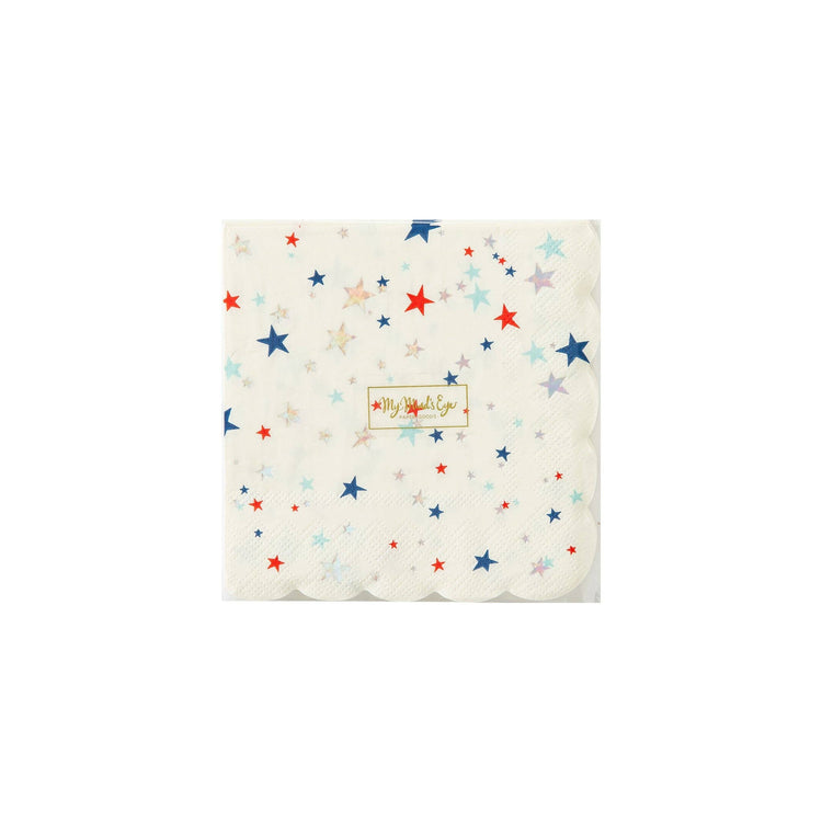 My Mind’s Eye - ROC939 - Sparkling Stars Cocktail Napkin - Cohasset Party Supply