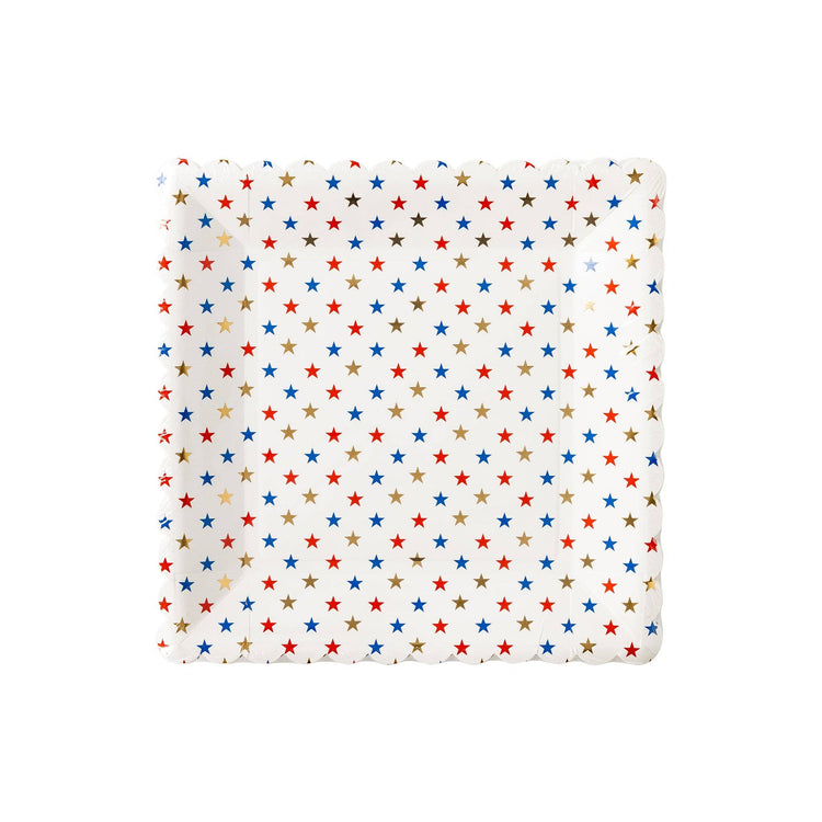 My Mind’s Eye - PLTS365F-MME - Square Star Scallop Paper Plate - Cohasset Party Supply
