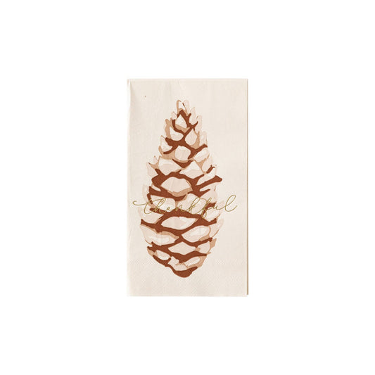 Harvest Pine Cone Guest Napkin, Set of 18 Thanksgiving Guest Napkins