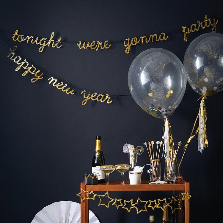 Gold & Silver Confetti Balloon Kit, Make up to 8 Balloons with this Meri Meri Gold and Silver Confetti Kit - Cohasset Party Supply