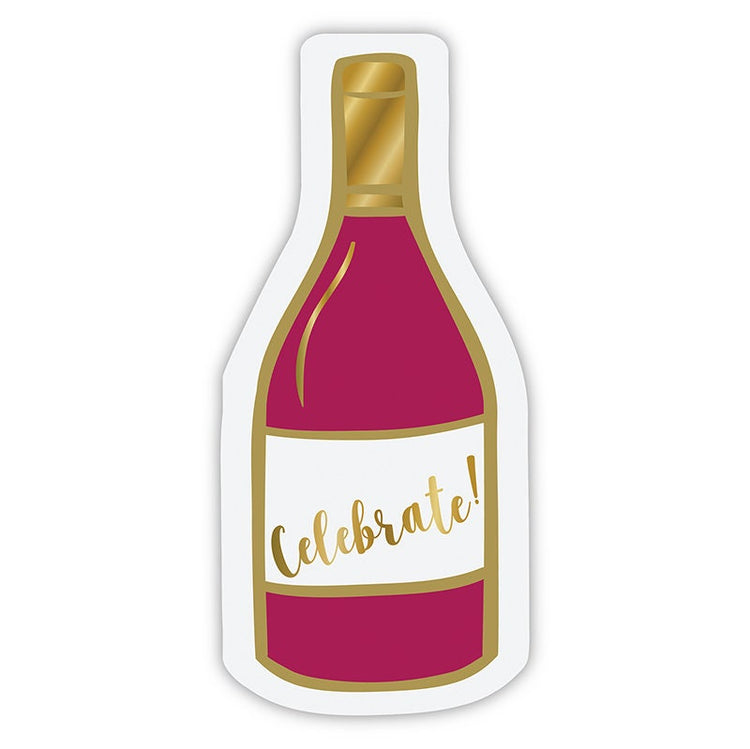 Wine Bottle Shaped Napkins, Set of 20 Die-Cut Wine Bottle Napkins With Gold Foil Details, Perfect for any celebration! - Cohasset Party Supply