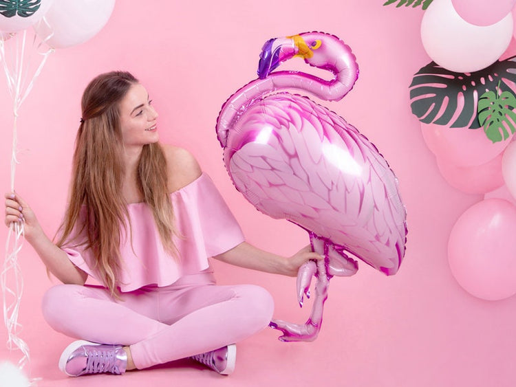 Large Flamingo Mylar Balloon, 37" Flamingo Foil Balloon That Can Be Inflated With or Without Helium - Cohasset Party Supply