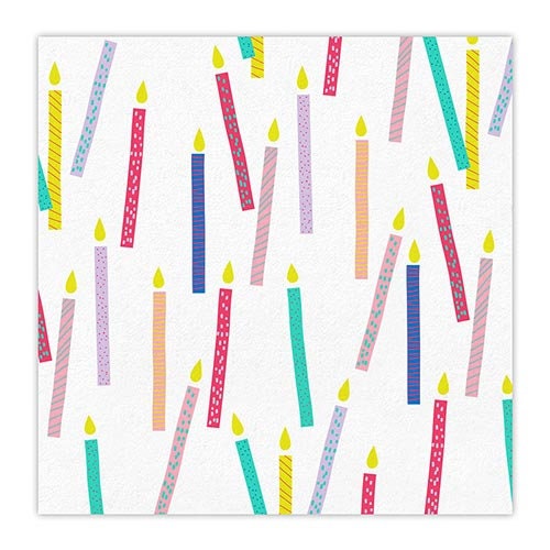 Candle Napkins, Set of 20 Colorful Candle Cocktail Napkins from Slant Collections - Cohasset Party Supply