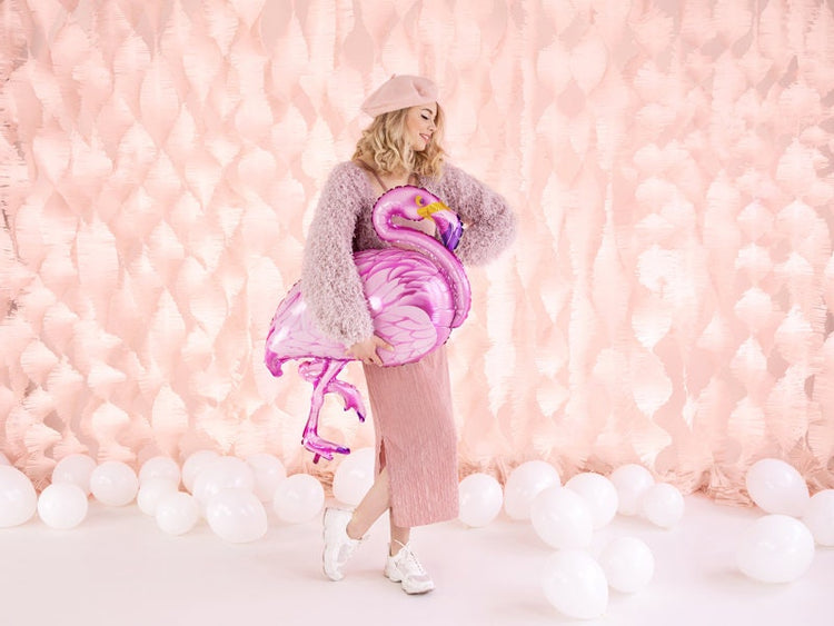 Large Flamingo Mylar Balloon, 37" Flamingo Foil Balloon That Can Be Inflated With or Without Helium - Cohasset Party Supply
