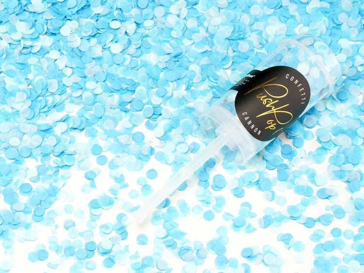 Blue Confetti Push Pop, Release the Blue at Your Next Party with this Blue Confetti Push Popper - Cohasset Party Supply