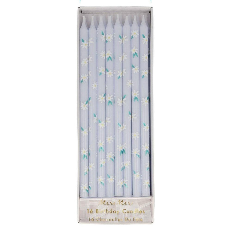 Daisy Candles, Set of 16 Meri Meri Daisy Pattern Birthday Candles - Cohasset Party Supply