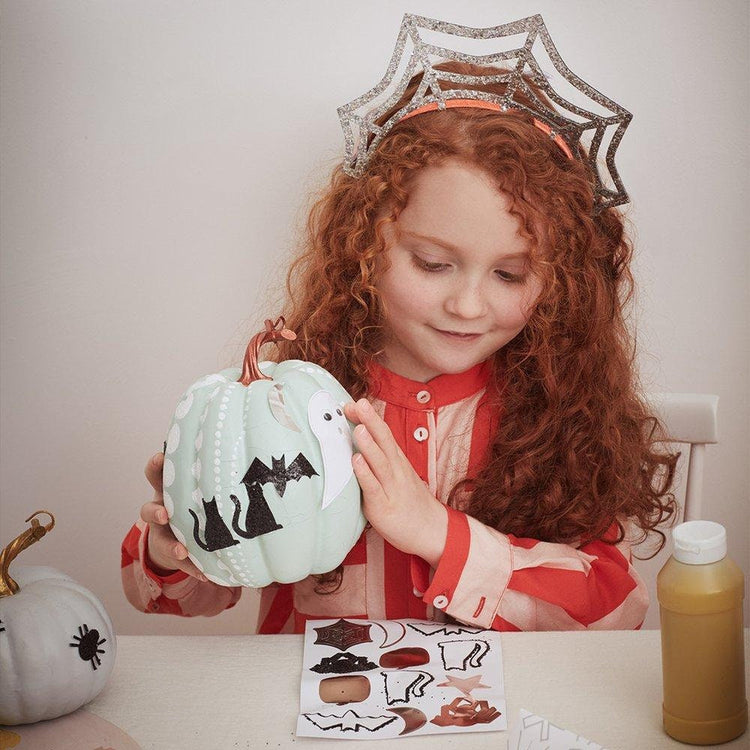 Glitter Halloween Sticker Sheets, Pack of 10 Sheets of Meri Meri Vintage Halloween Glitter Stickers By Meri Meri, 120 Stickers - Cohasset Party Supply