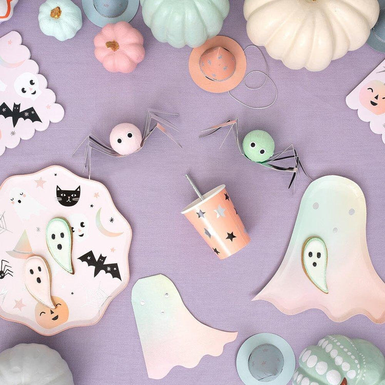 Mini Halloween Cookie Cutters, Set of 6 Mini Cookie Cutters by Meri Meri, Includes a Ghost, Bat, Skull, Moon, Star, and Witch Designs - Cohasset Party Supply
