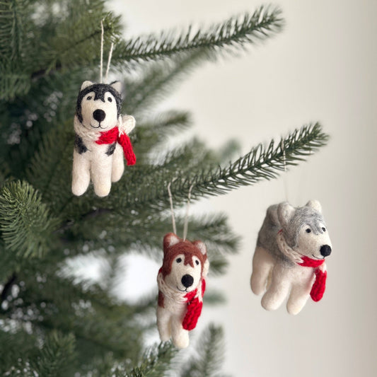 Deer Harbour Design - Felt Ornament - 2024 Husky: Gray
