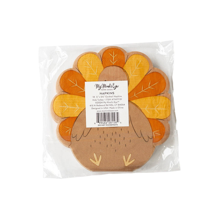 Kids Turkey Napkin,  Thanksgiving Kids' Table Napkin