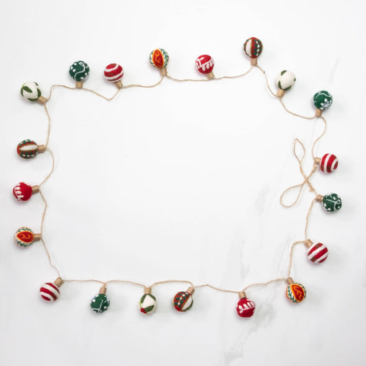 The Winding Road - Garland - Embroidered Christmas Balls - Christmas Decor