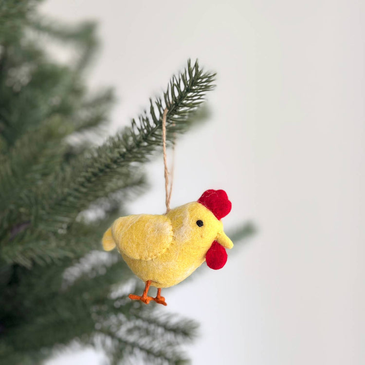 Deer Harbour Design - Felt Chicken Ornament: Beige