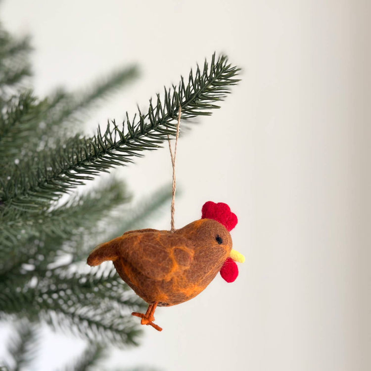 Deer Harbour Design - Felt Chicken Ornament: Beige