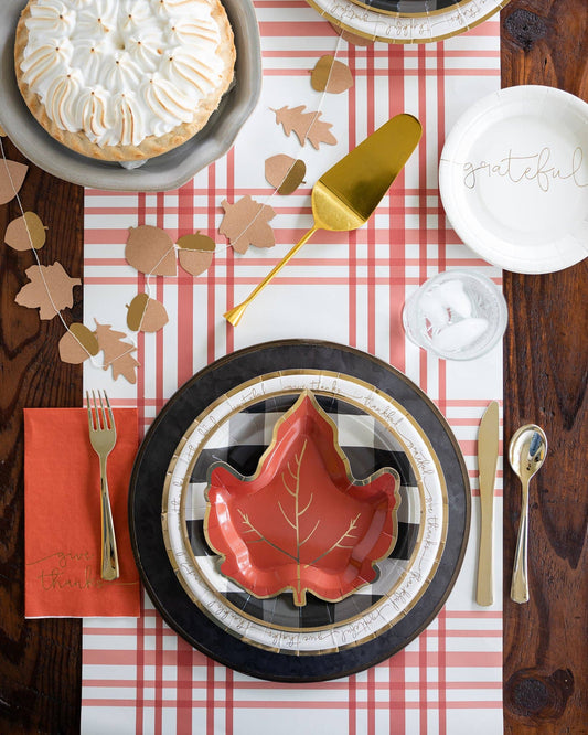 Give Thanks Guest Napkins, Set of 18 Thankgiving "Give Thanks" Dark Orange Guest Towels