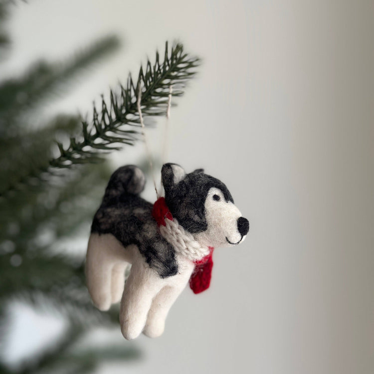 Deer Harbour Design - Felt Ornament - 2024 Husky: Gray