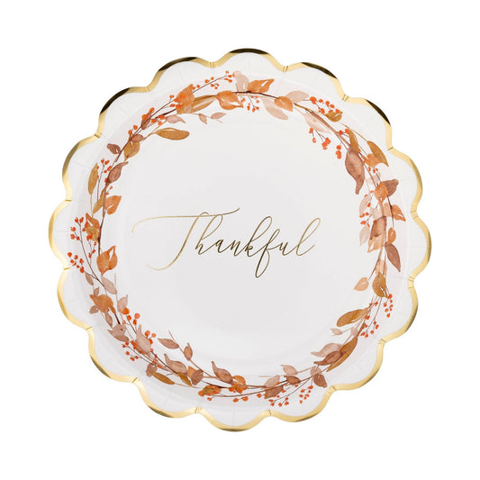 Thankful Wreath Plate, Thanksgiving Dinner Plate