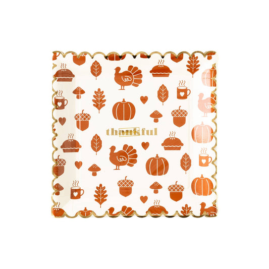 Thankful Icons Plate, Thanksgiving Dinner Plate