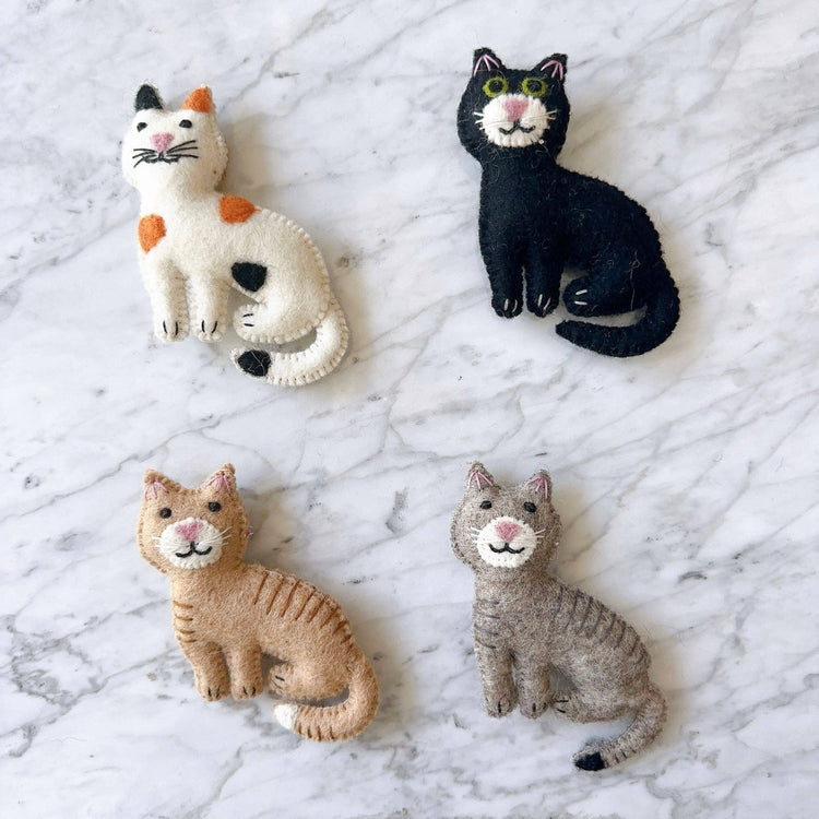 Deer Harbour Design - Felt Stitched Cat Ornament: Calico Cat