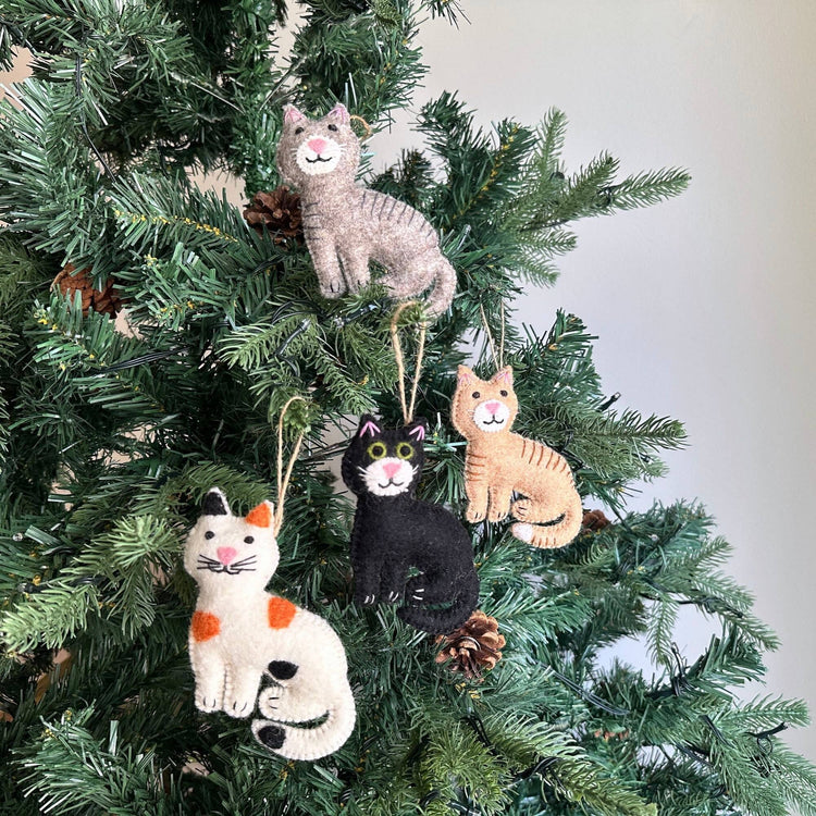 Deer Harbour Design - Felt Stitched Cat Ornament: Calico Cat