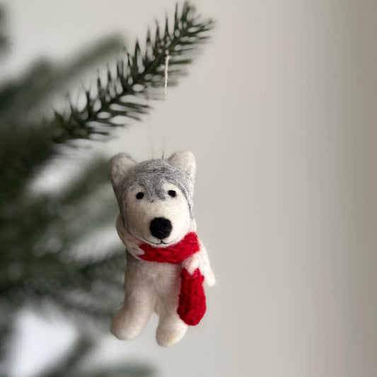 Deer Harbour Design - Felt Ornament - 2024 Husky: Gray