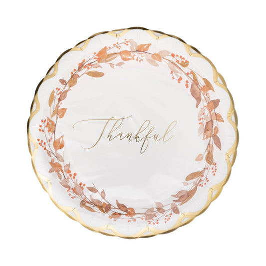 Thankful Wreath Plate, Thanksgiving Dinner Plate