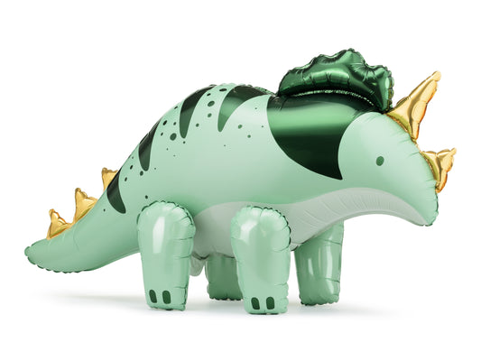 Triceratops Balloon, Large Mylar Standing Dinosaur Balloon, 36" Long, Perfect for a Dinosaur Birthday! - Cohasset Party Supply