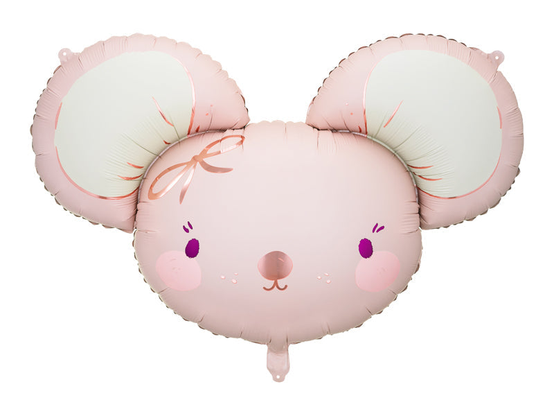 PartyDeco - Foil Balloon - Mouse, 96x64 cm, Light Pink