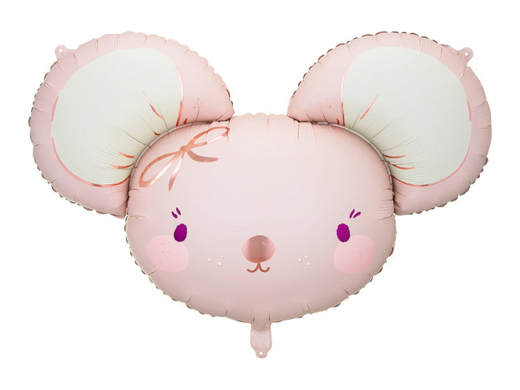 PartyDeco - Foil Balloon - Mouse, 96x64 cm, Light Pink