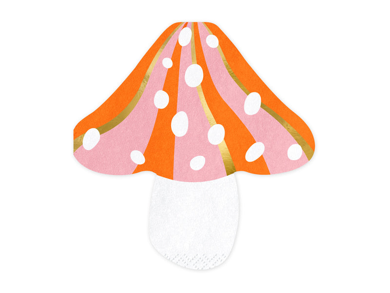 PartyDeco - Paper Napkins - Mushroom, Pack of 20