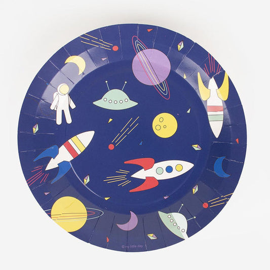 Outer Space Party Plates, Set of 8 Space Themed Paper Plates, From My Little Day