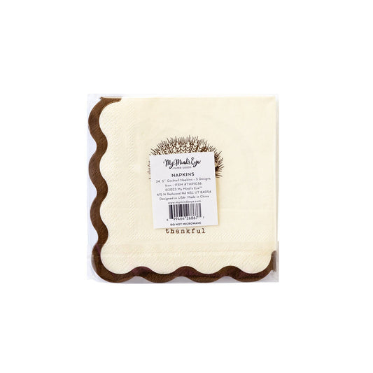 Harvest Icon Paper Cocktail Napkin Set, Thanksgiving Cocktail Napkin