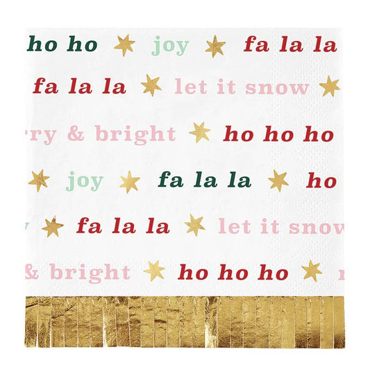 Slant Collections by Creative Brands - Foil Fringe Napkin - Christmas: Paper