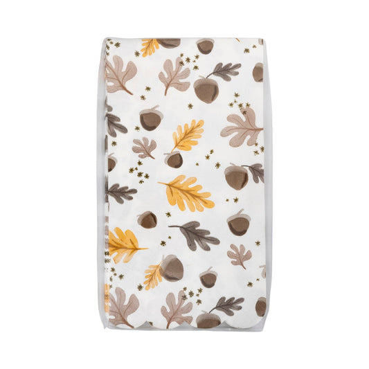 Scattered Leaves Scallop Dinner Napkin, Great for Thanksgiving