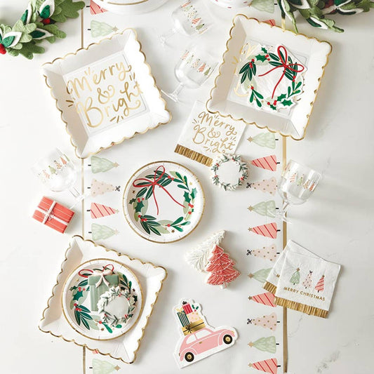 Slant Collections by Creative Brands - Foil Fringe Napkin - Merry + Bright: Paper