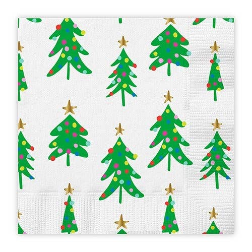 Slant Collections by Creative Brands - Beverage Napkins - Christmas Trees