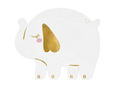 PartyDeco - Paper Napkins - Elephant, White, Pack of 12
