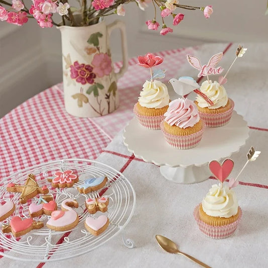 Valentine Cupcake Kit, Meri Meri Valentine Cupcake Kit includes 24 Liners & 24 Cupcake Toppers in 8 Designs