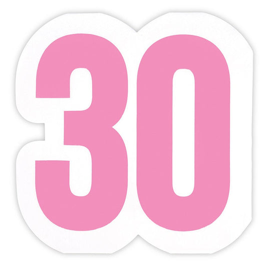 30th Birthday Napkins, Set of 16 Jumbo Shaped Pink Birthday Napkins, Perfect for a 30th Birthday Celebration!