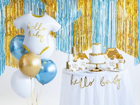 Hello Baby Balloon, 20" Onesie Baby Shower Mylar Balloon, Can Be Inflated With or Without Helium